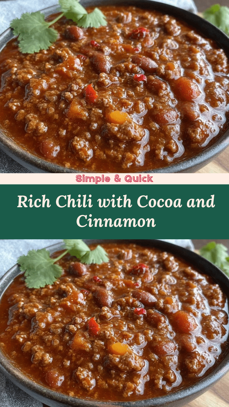 flavorful chili with cocoa powder and cinnamon recipe