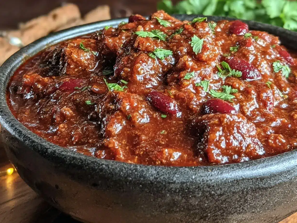 flavorful chili with coffee and brown sugar preparation steps