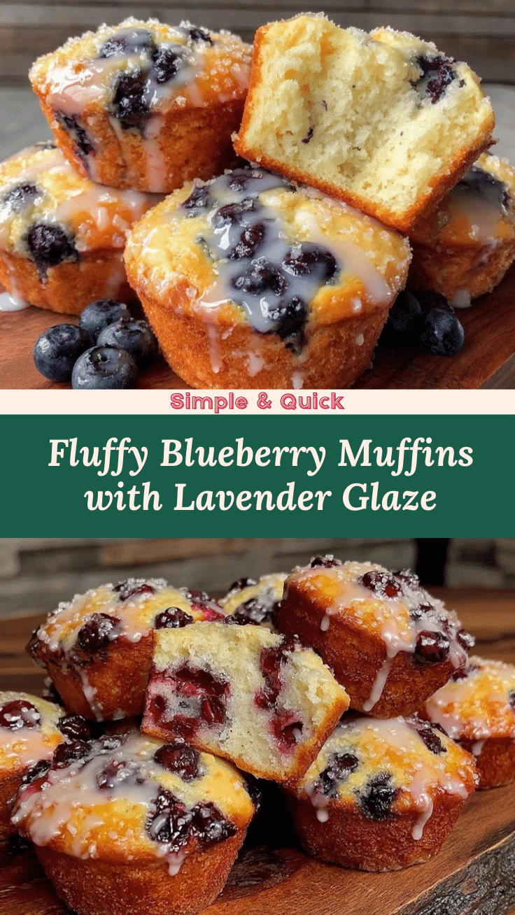 fluffy blueberry muffins with lavender glaze recipe