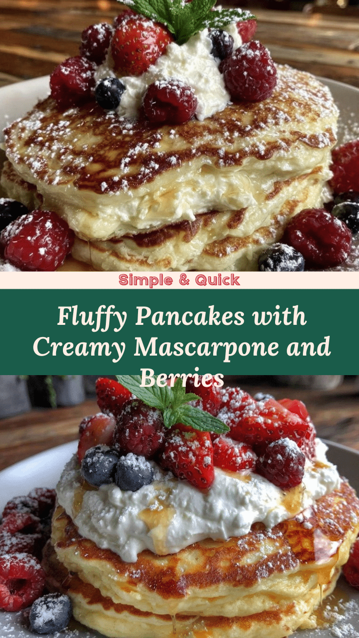 fluffy pancakes with creamy mascarpone and fresh berries recipe