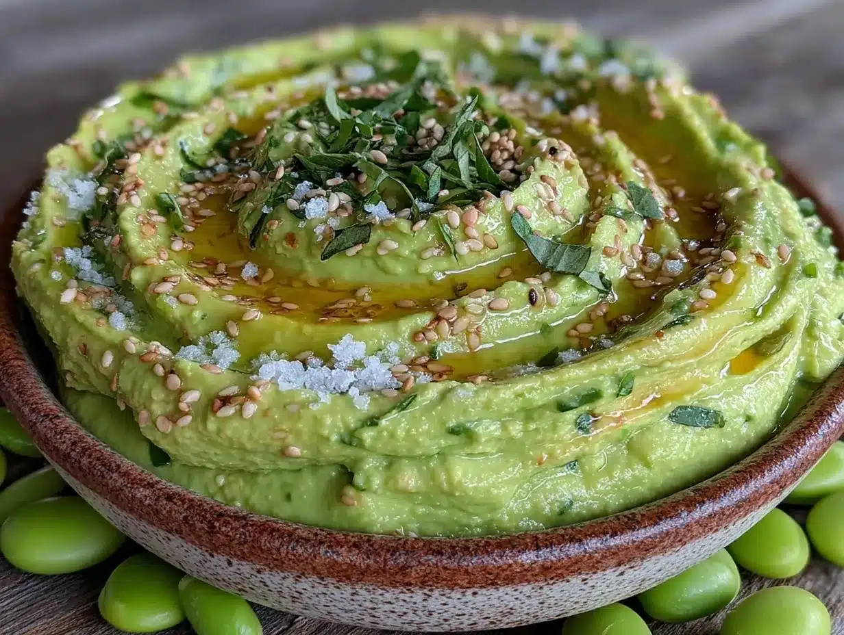 fresh edamame hummus preparation steps