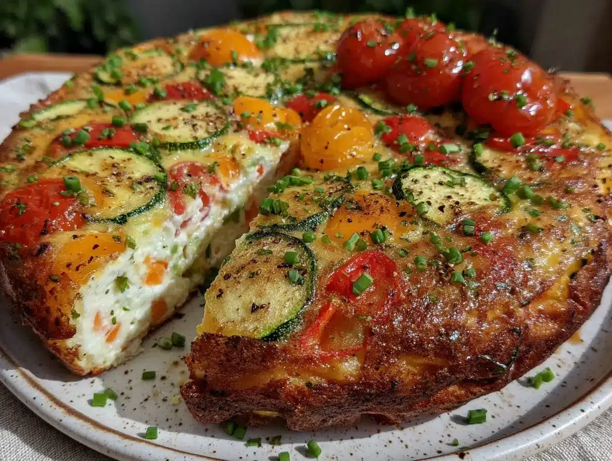 fresh garden vegetable frittata preparation steps