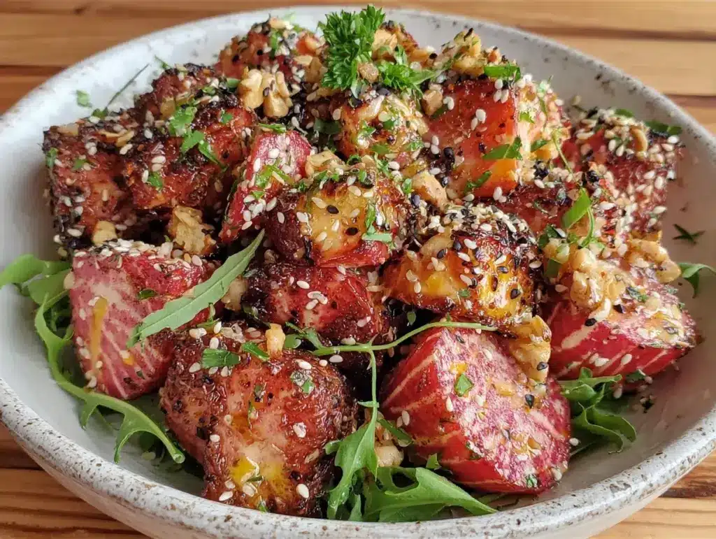 fresh roasted radish and spring onion salad - featured image