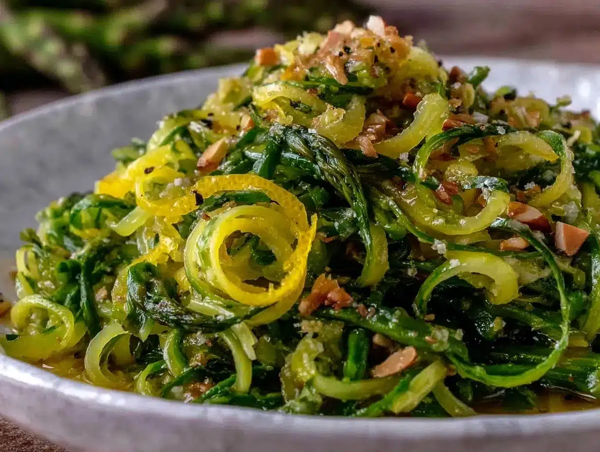 fresh shaved asparagus salad preparation steps