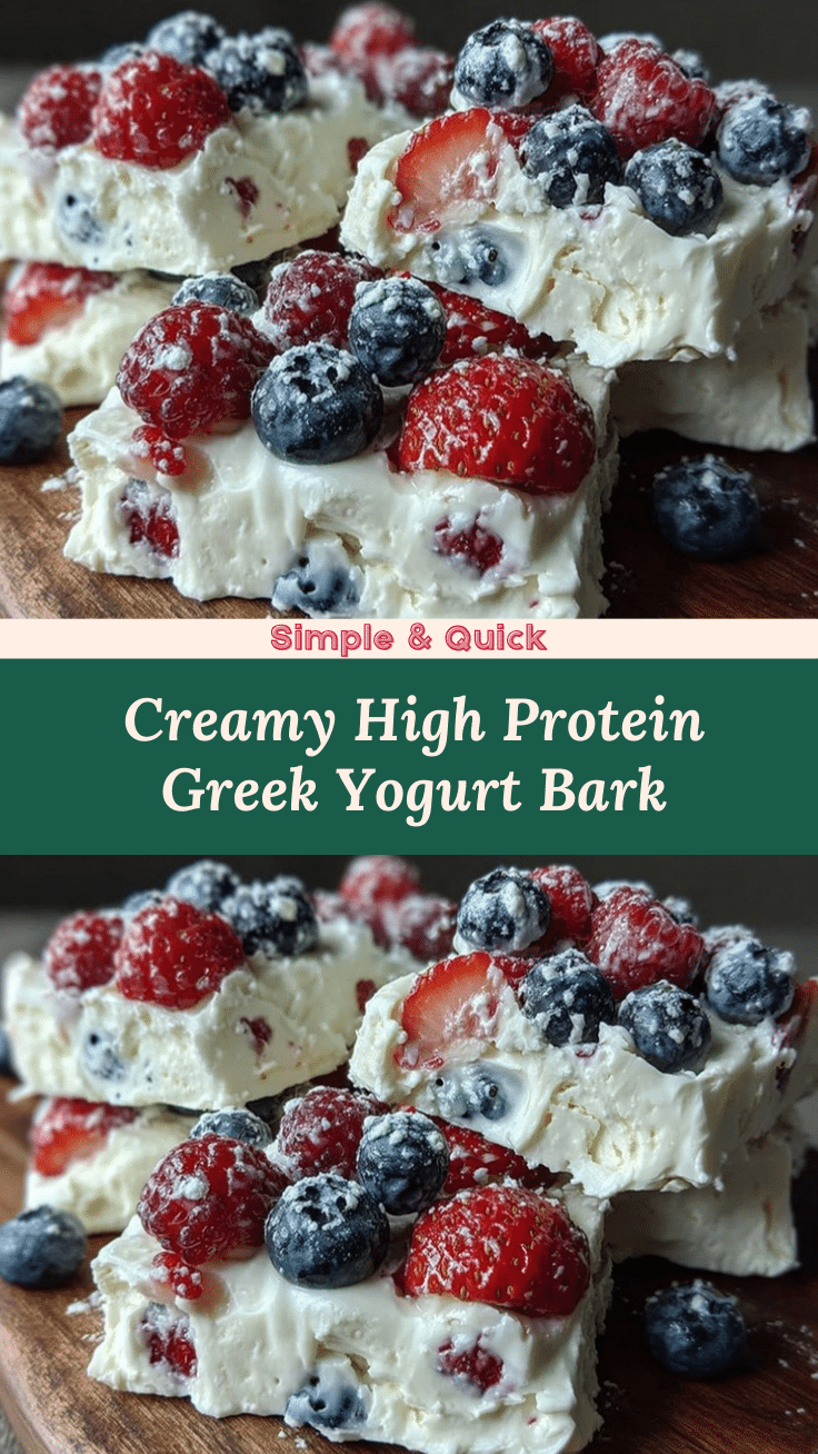 healthy high protein greek yogurt bark recipe