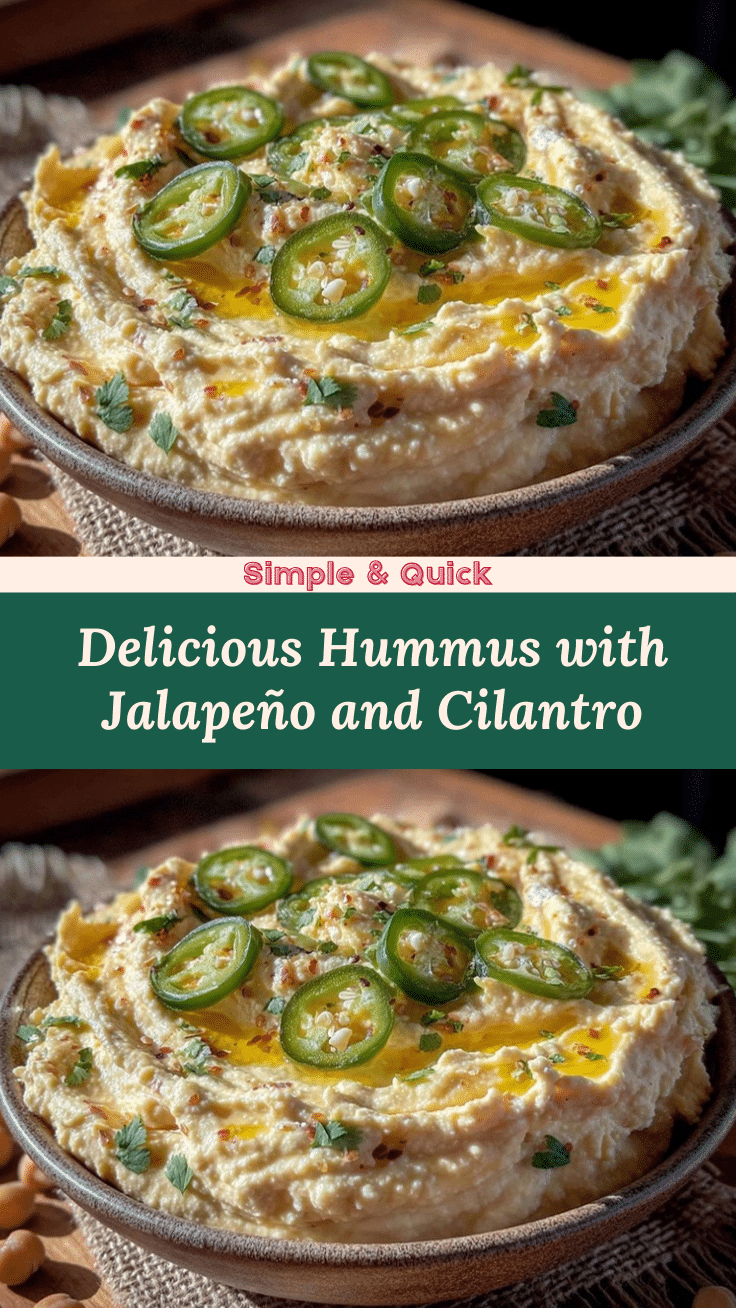 hummus with jalapeño and cilantro recipe