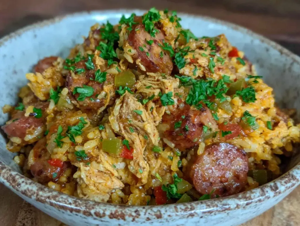 instant pot chicken and sausage jambalaya - featured image