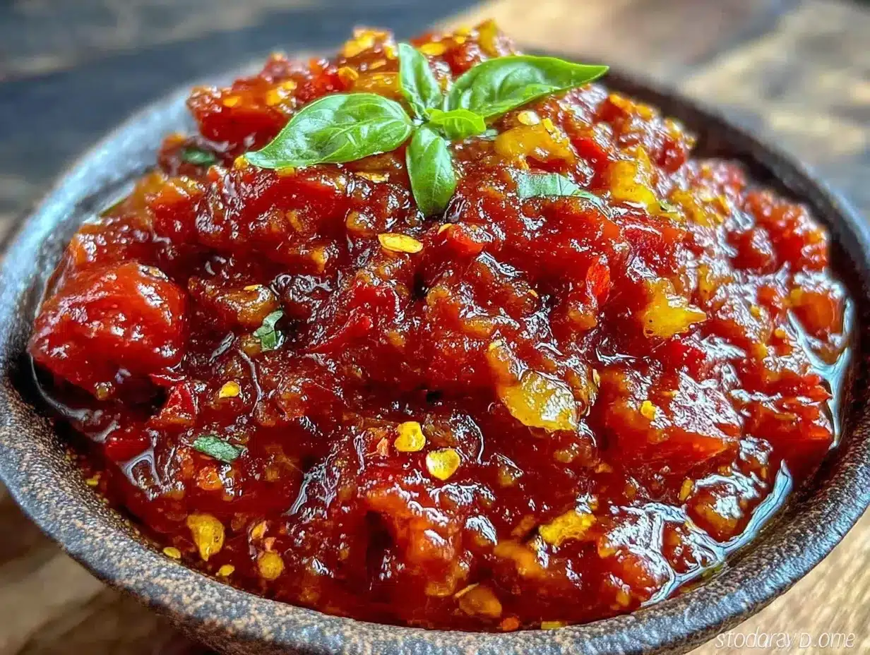 marinara sauce with spicy Calabrian chili preparation steps