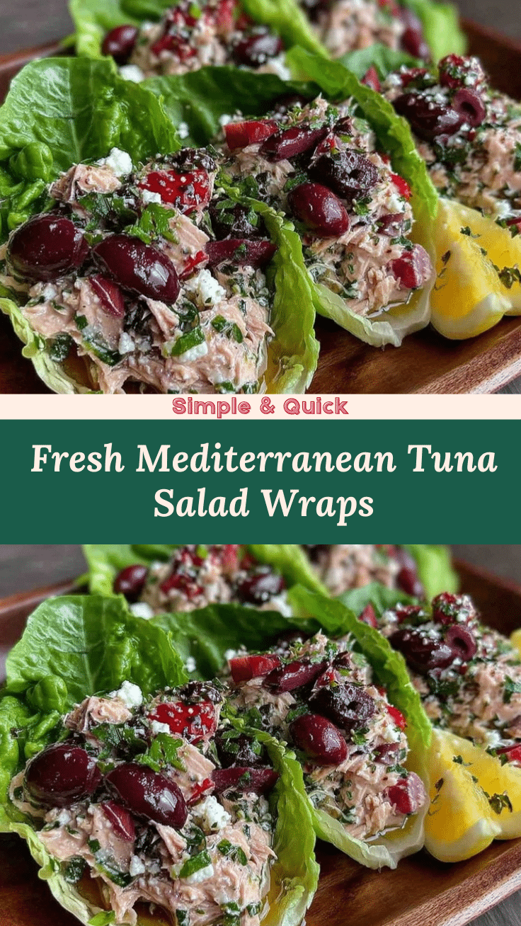 Mediterranean Tuna Salad Lettuce Wraps recipe