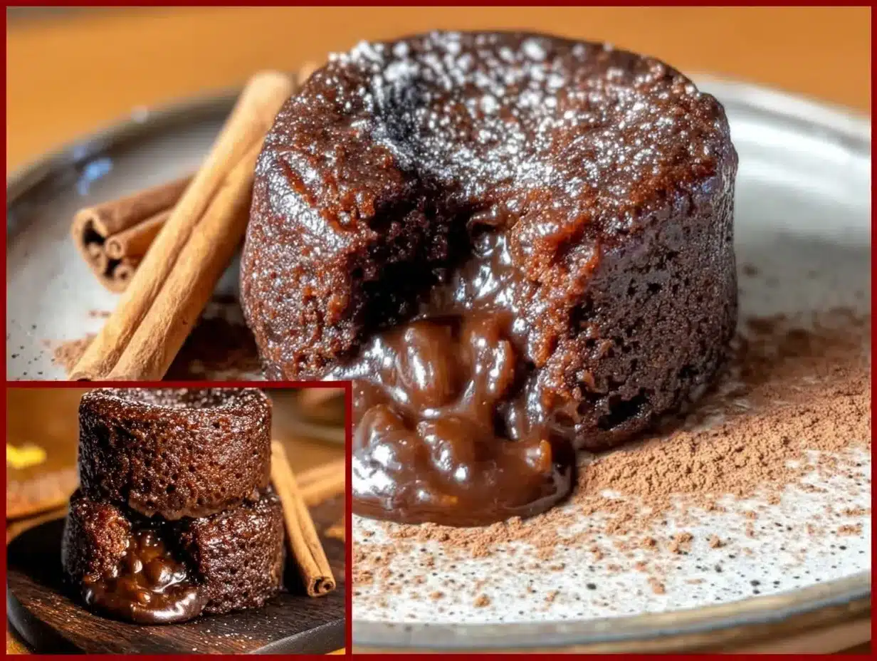 Mexican chocolate lava cakes preparation steps