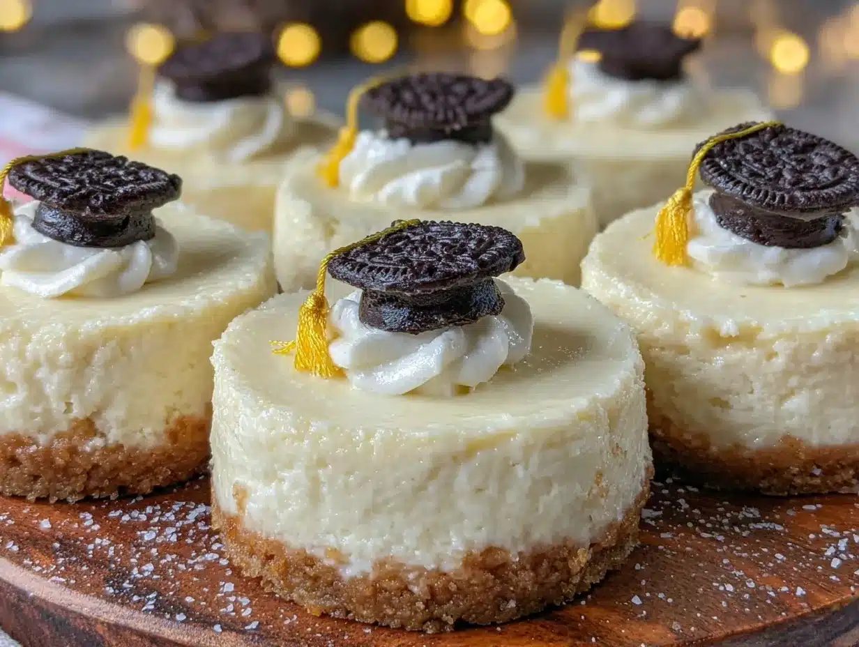 mini graduation cap cheesecakes preparation steps