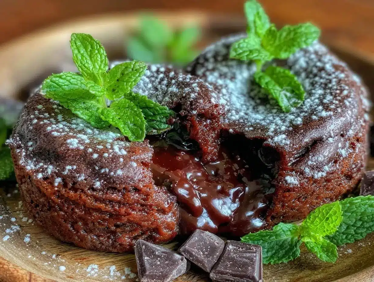 mint chocolate lava cakes preparation steps