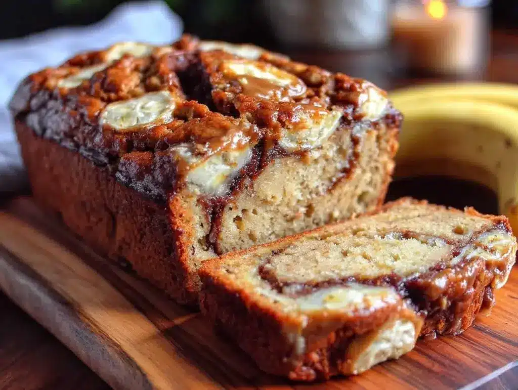moist banana bread with creamy tahini swirl - featured image