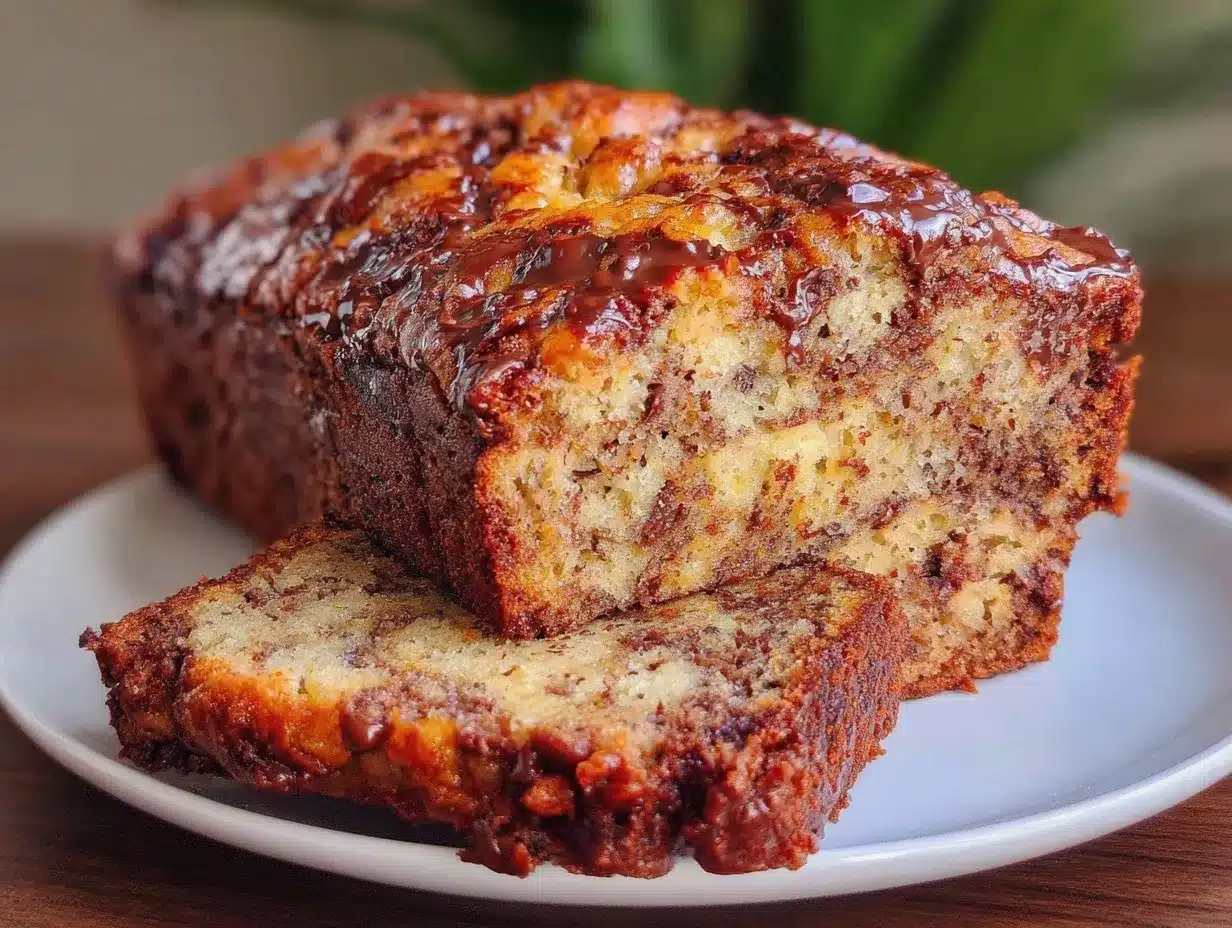 moist banana bread with Nutella swirl preparation steps