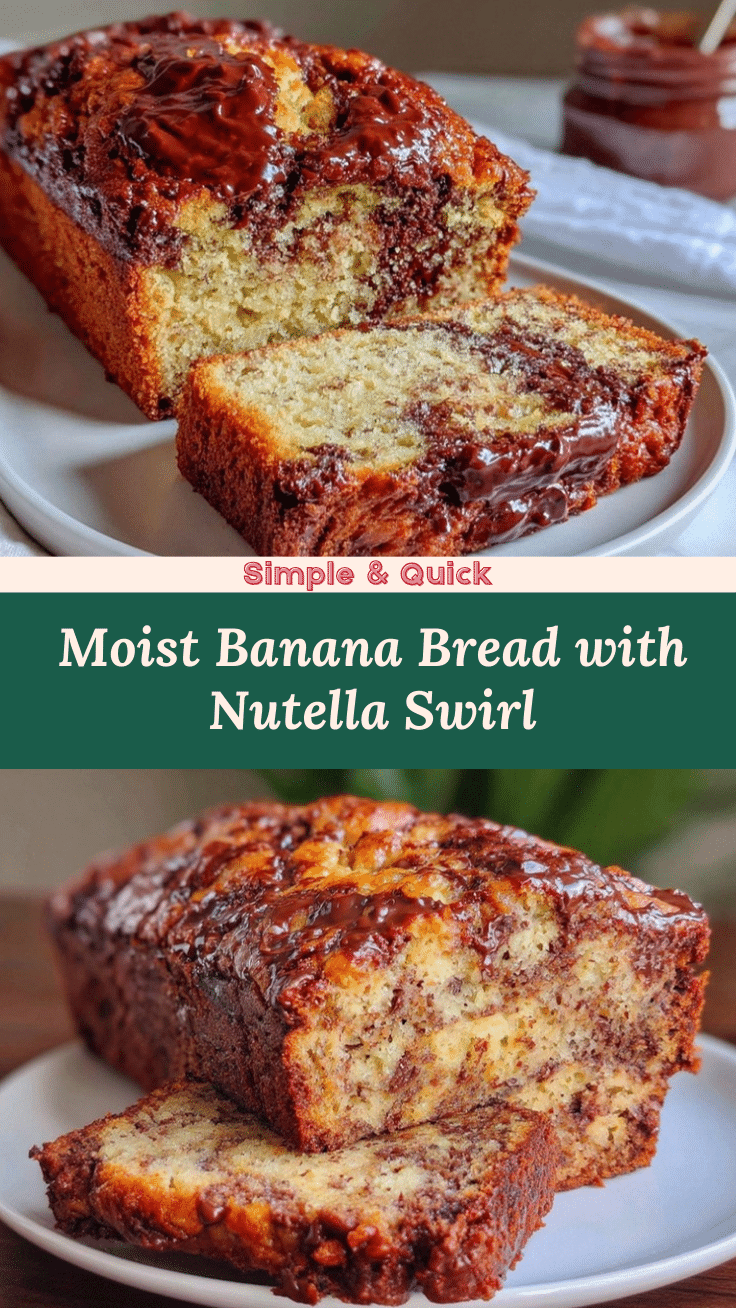 moist banana bread with Nutella swirl recipe