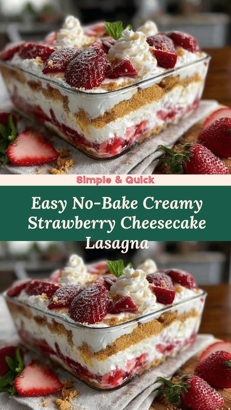 no bake strawberry cheesecake lasagna recipe