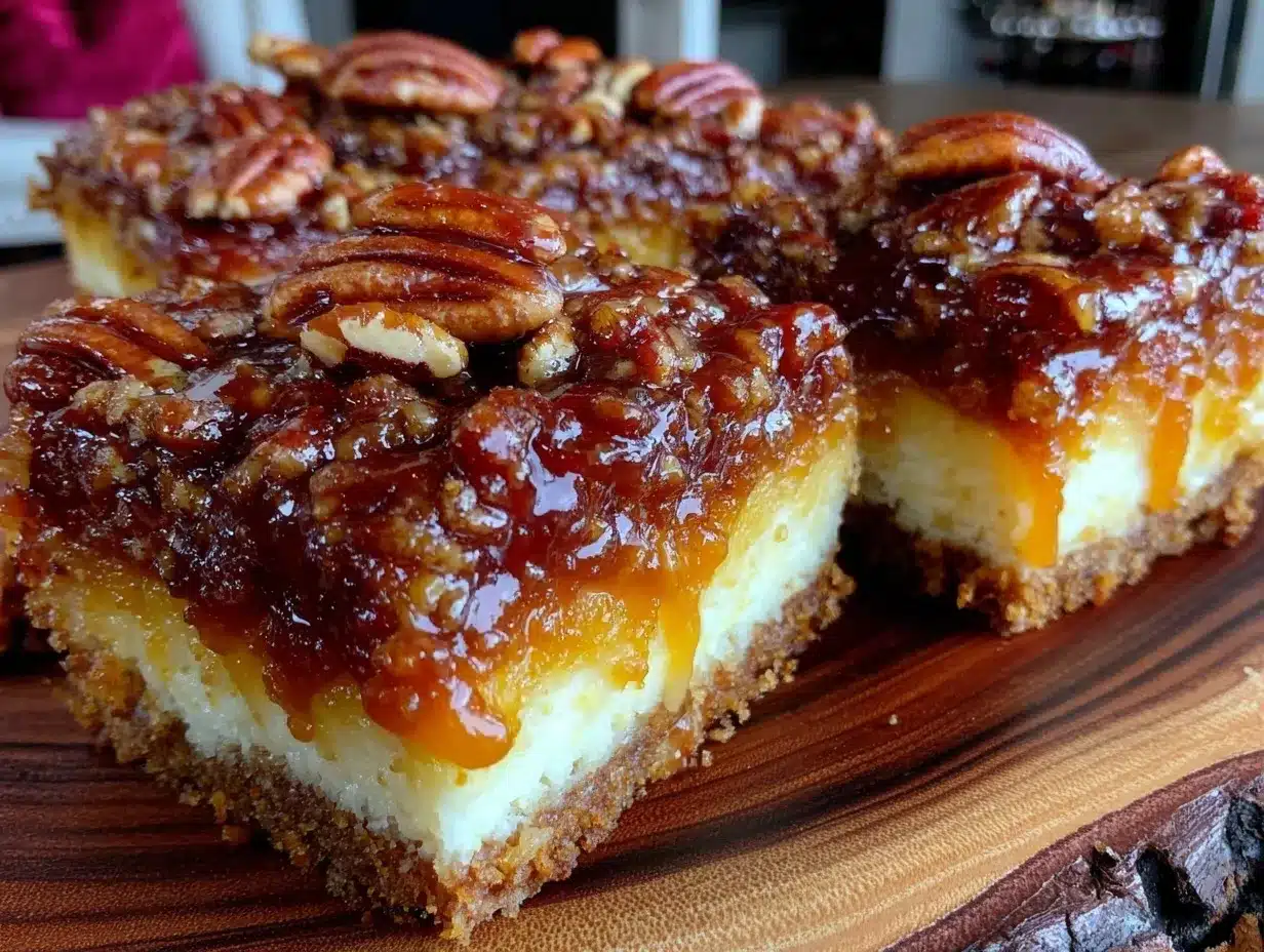 pecan praline cheesecake bars preparation steps