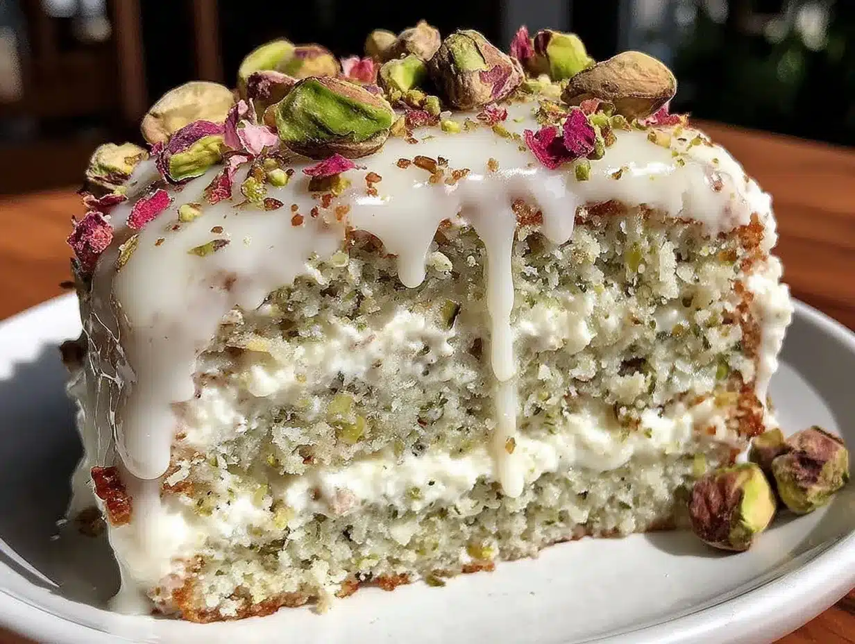rosewater pistachio cake preparation steps
