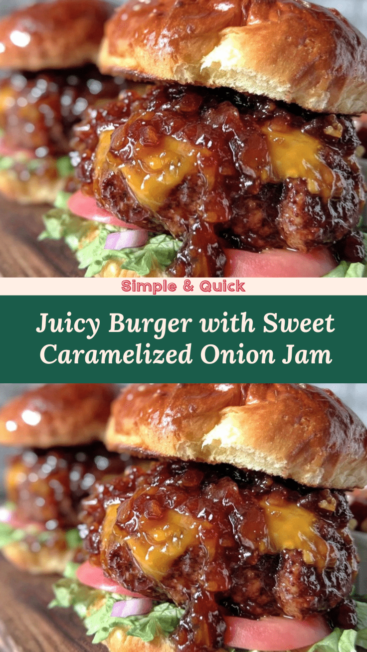 savory burger with sweet caramelized onion jam recipe