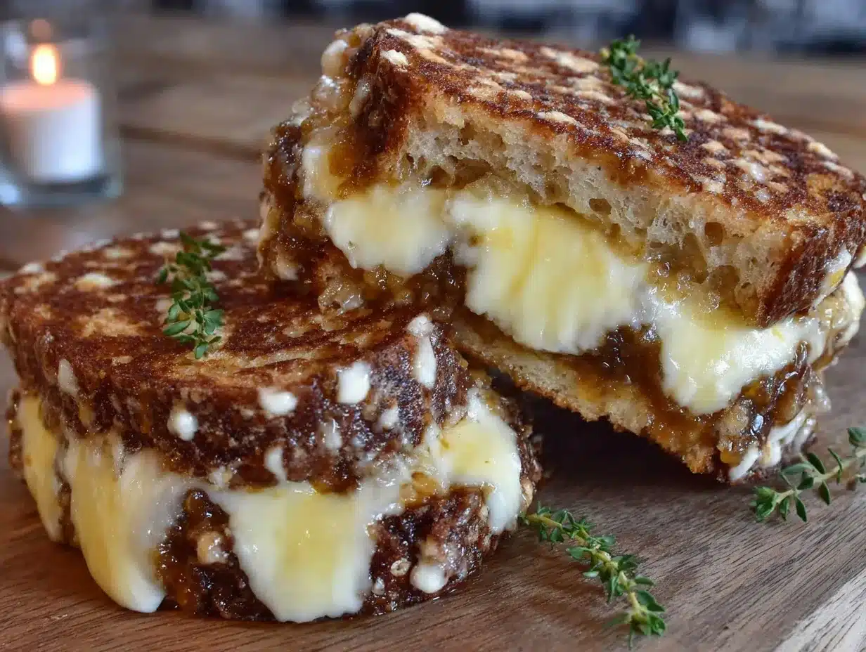 savory grilled cheese with caramelized onions and brie preparation steps