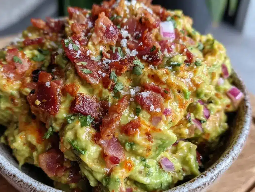 savory guacamole with bacon and smoky chipotle twist - featured image