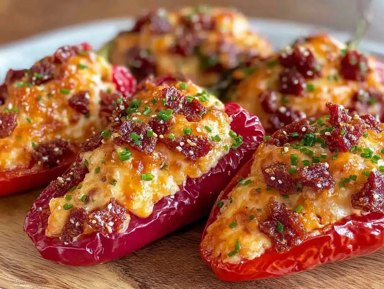 baked cream cheese stuffed mini peppers preparation steps