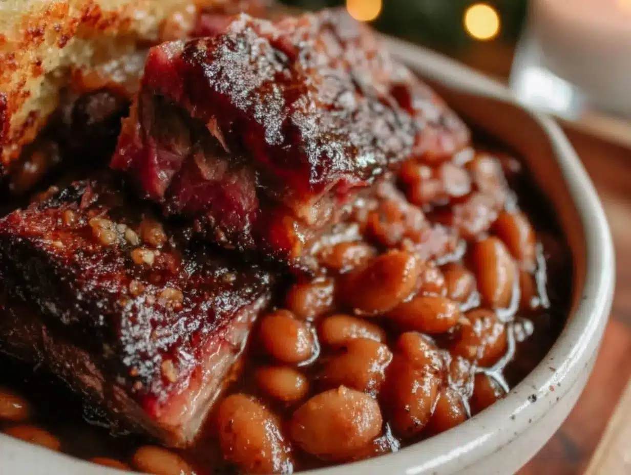 baked pit beans with smoked brisket preparation steps