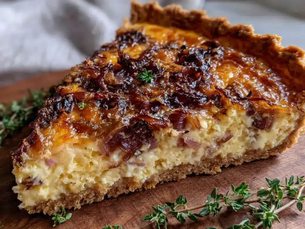 caramelized onion gruyere quiche - featured image
