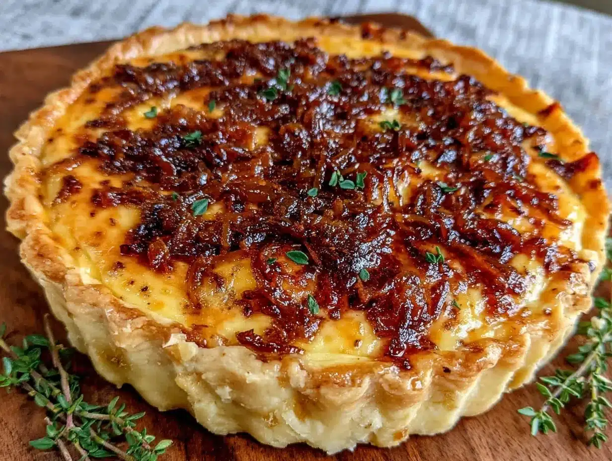 caramelized onion gruyere quiche preparation steps