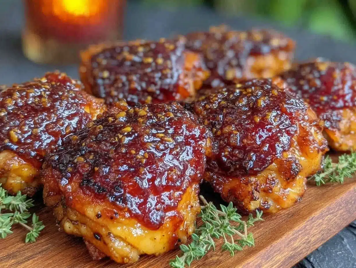 competition style BBQ chicken thighs - featured image