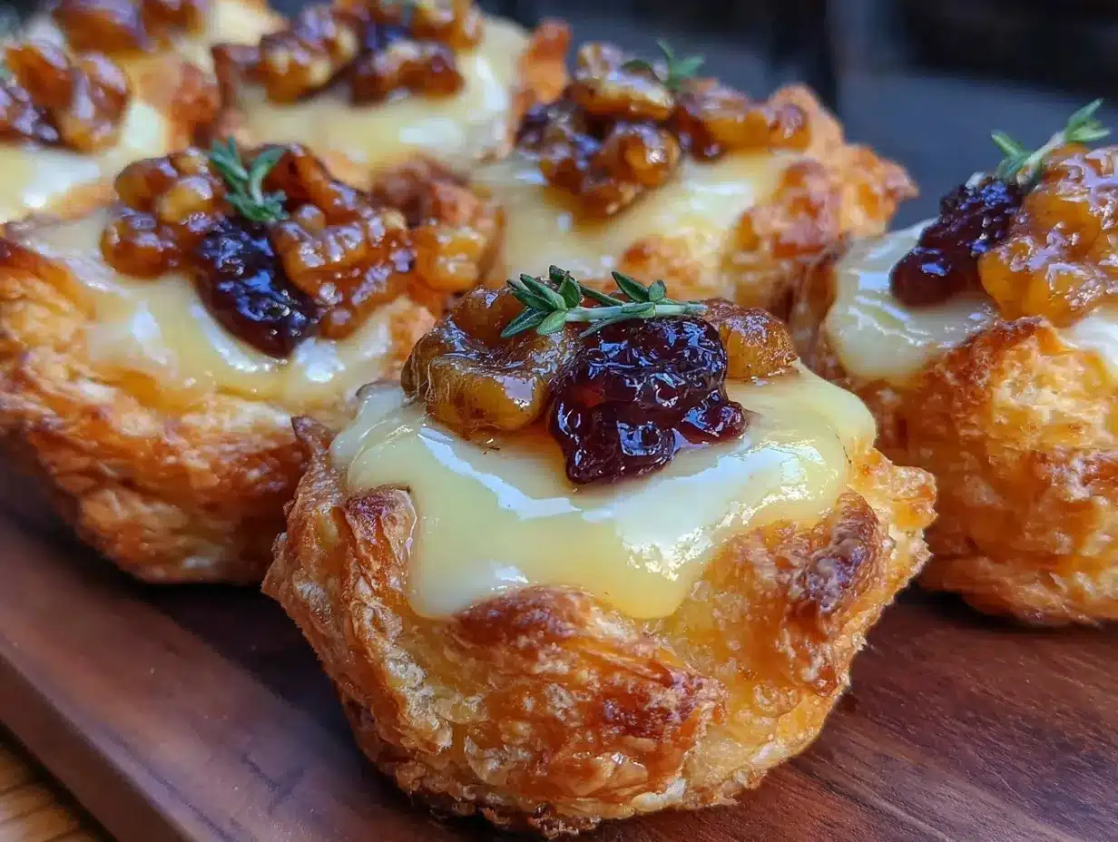 crispy brie and jam puff pastry bites preparation steps