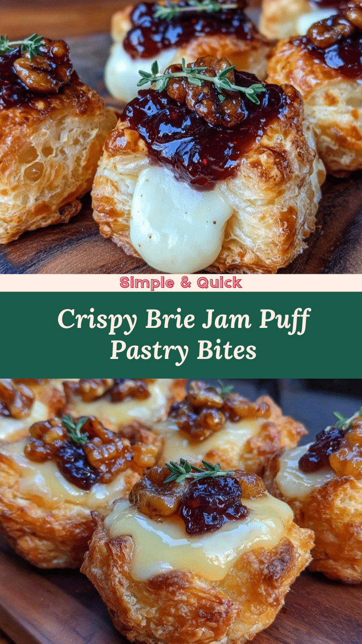 crispy brie and jam puff pastry bites recipe