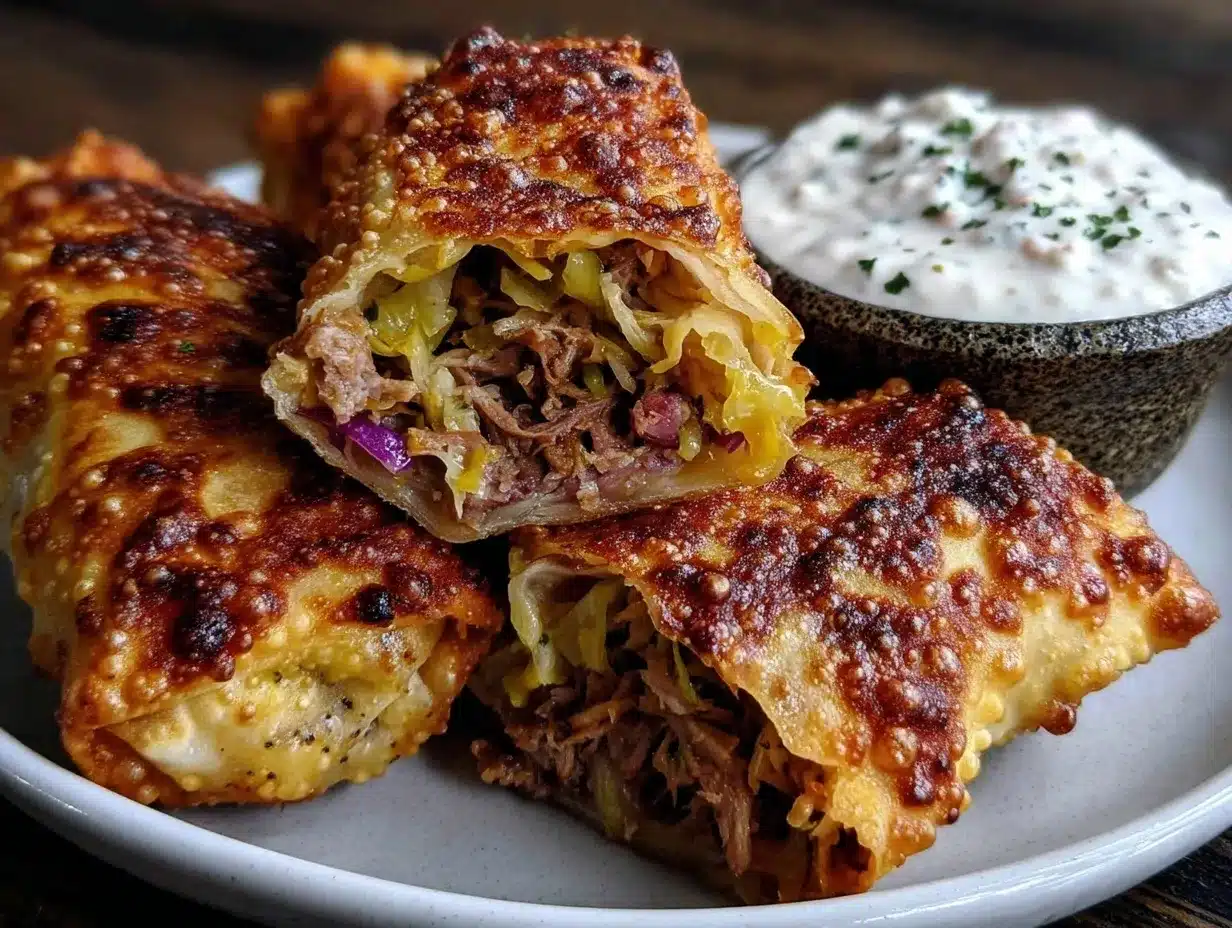 crispy corned beef and cabbage egg rolls preparation steps
