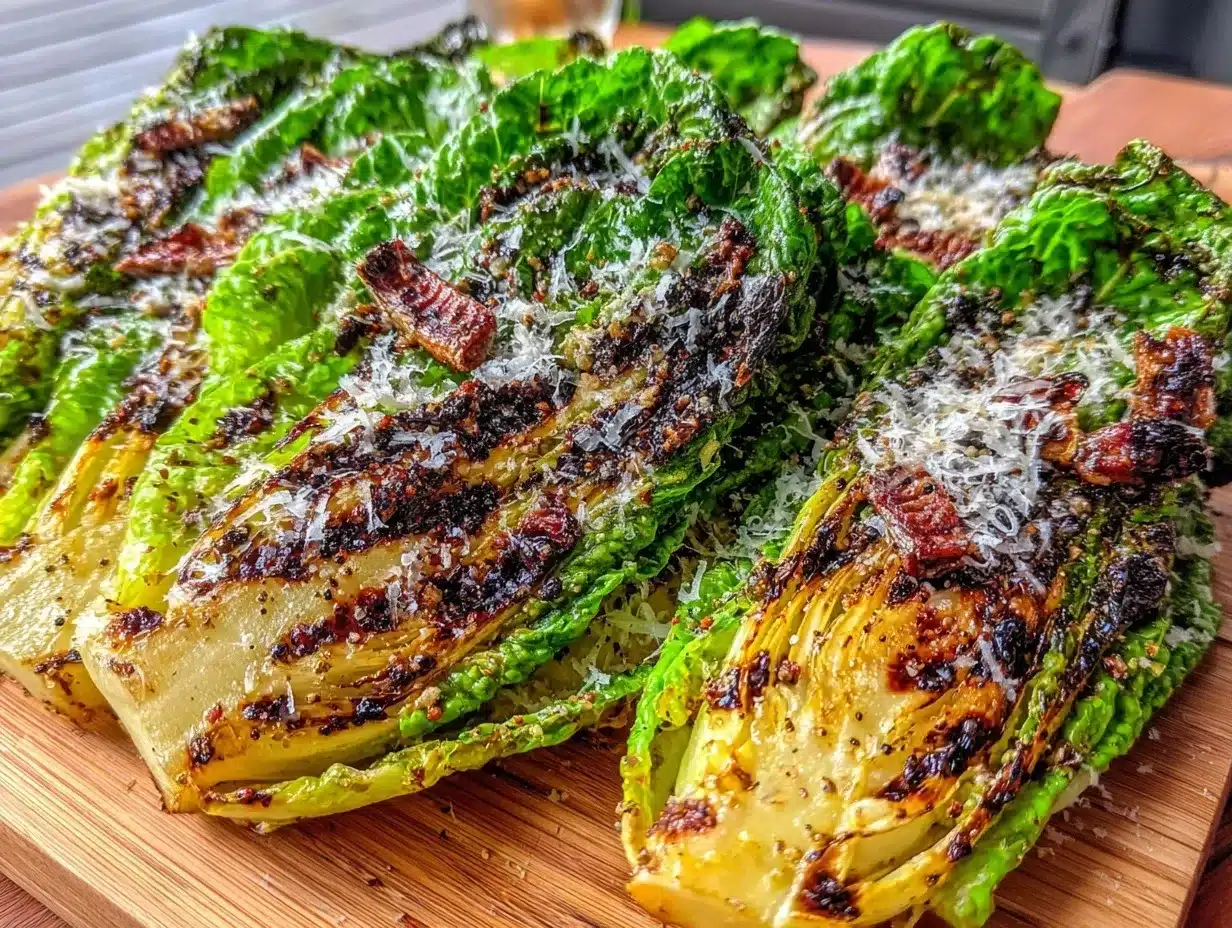 crispy grilled romaine caesar salad preparation steps