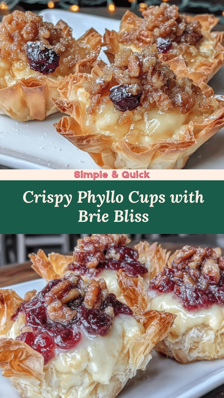 crispy phyllo cups with brie cranberry candied pecans recipe