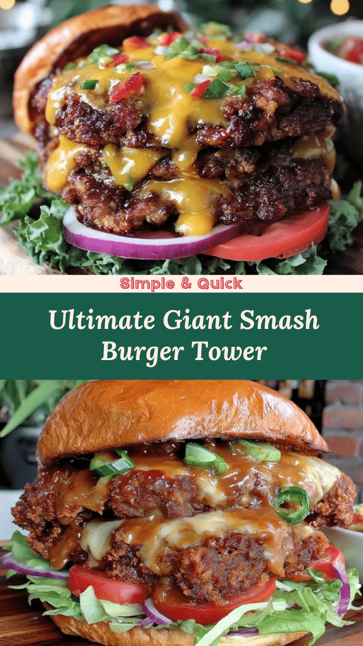 giant smash burger tower recipe