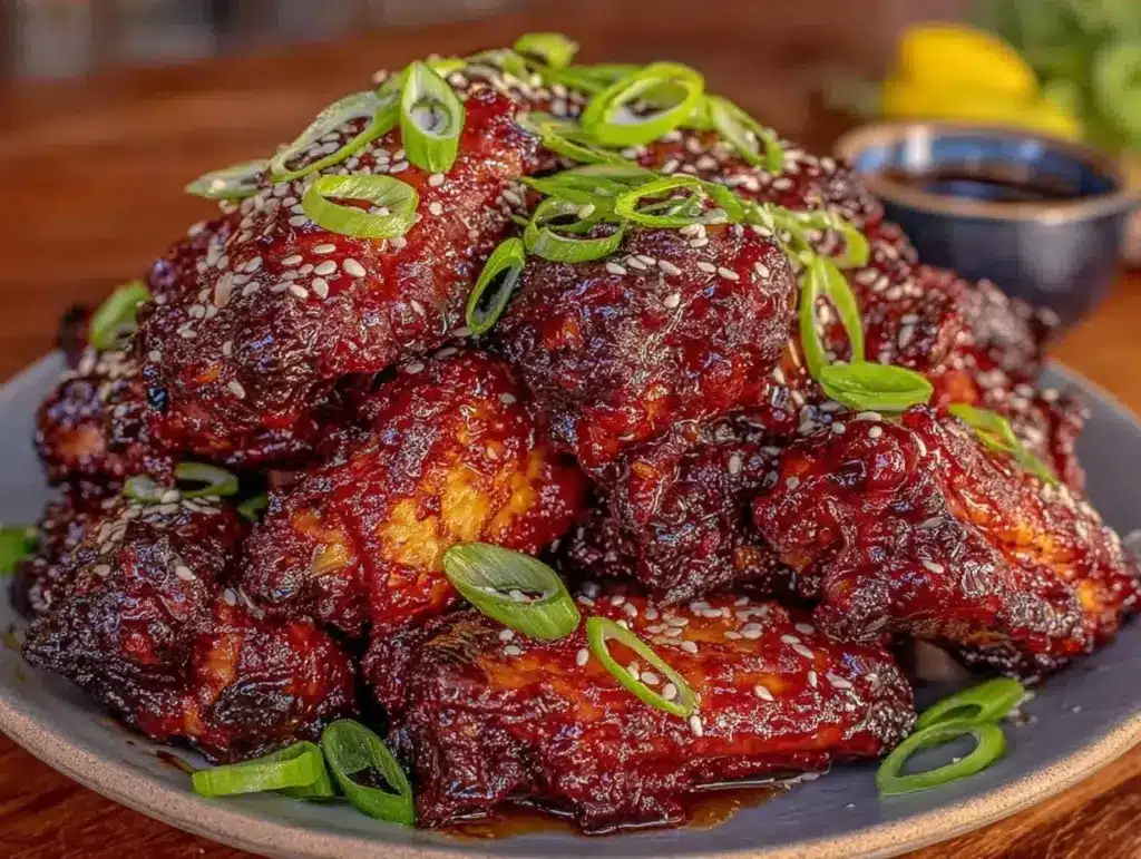 gochujang glazed sticky chicken wings - featured image