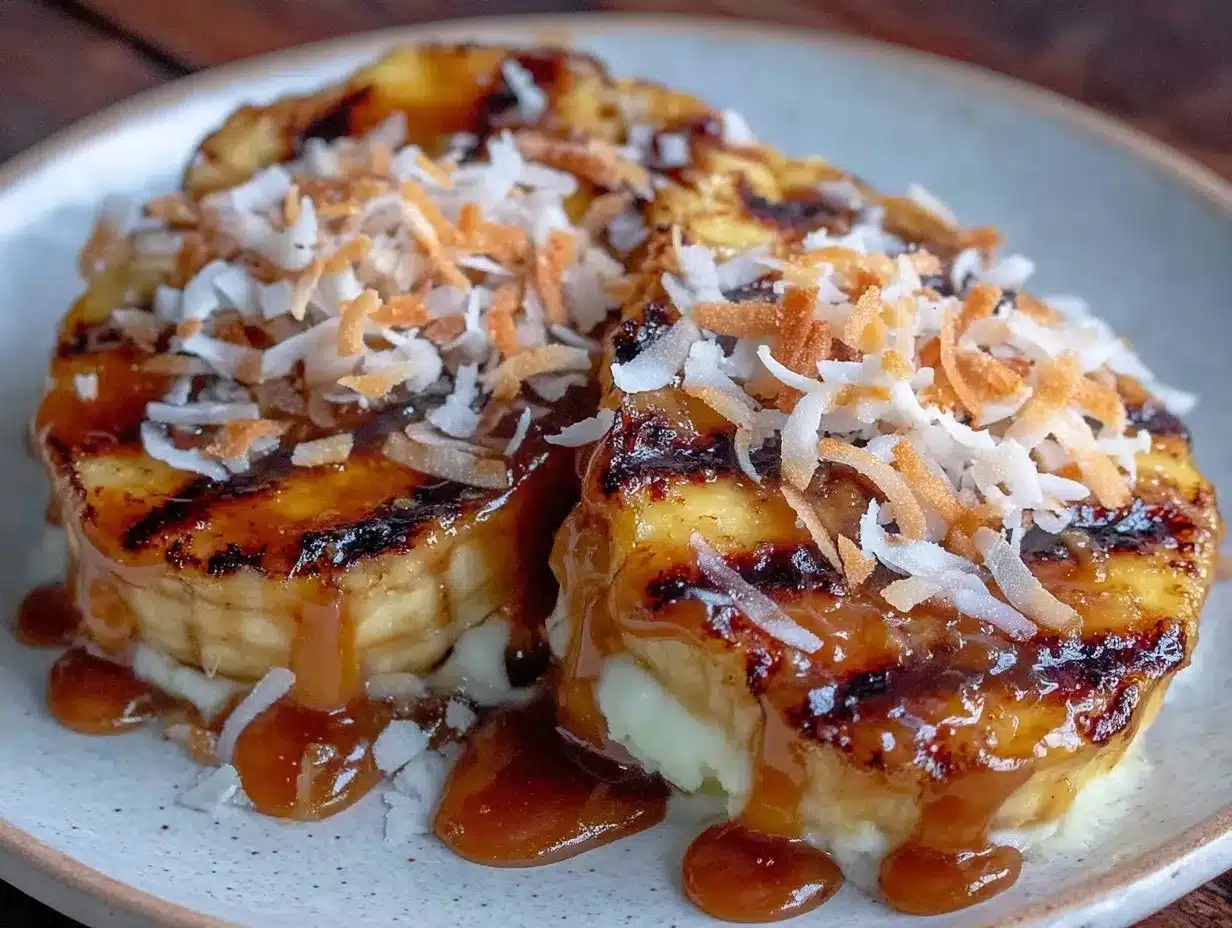 grilled banana split preparation steps