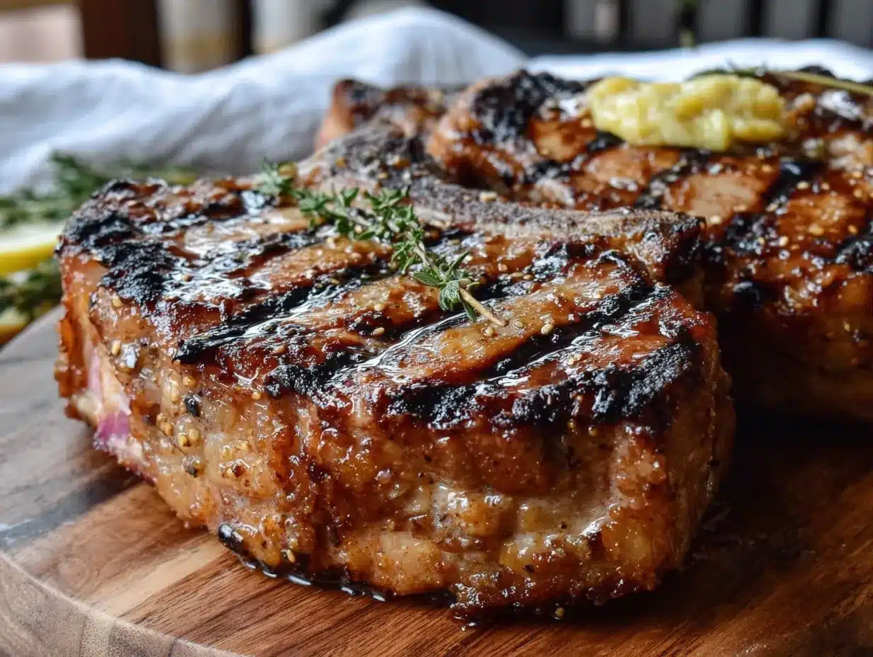 grilled bone-in pork chops preparation steps