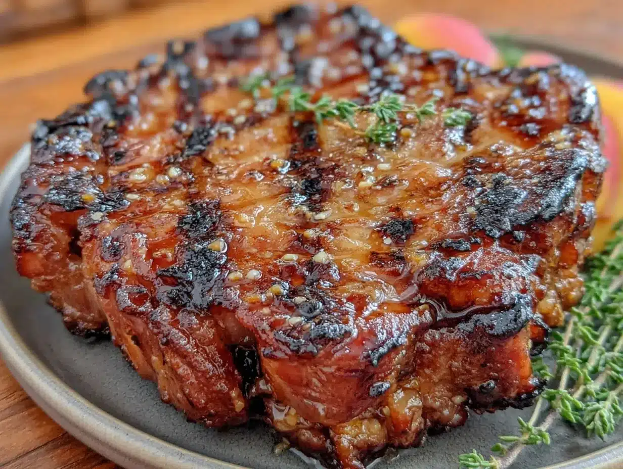 grilled Easter ham steak preparation steps