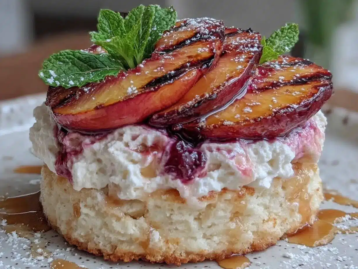 grilled peach shortcake preparation steps