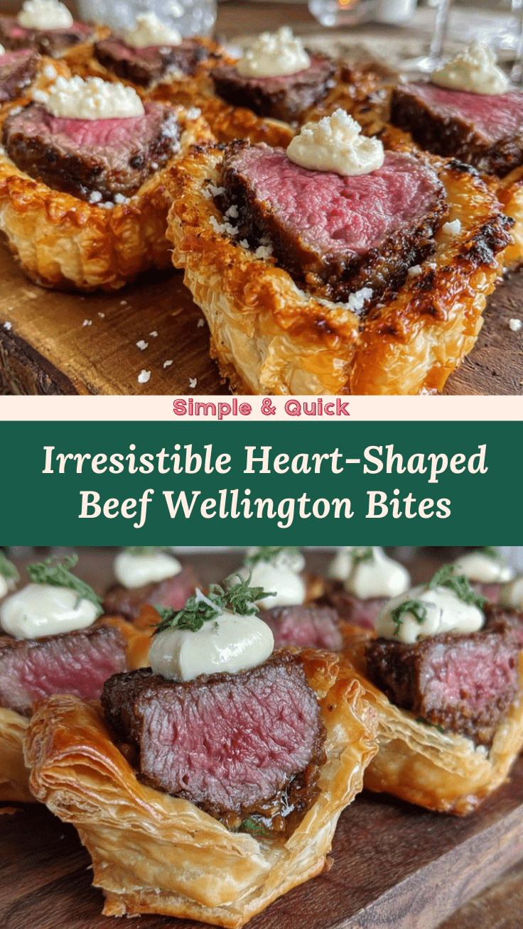 heart-shaped beef Wellington bites recipe