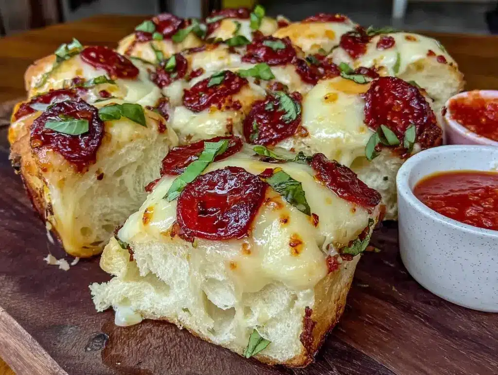 hot honey pepperoni pizza pull-apart bread - featured image