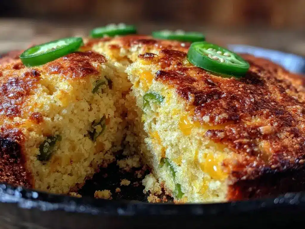 jalapeno cheddar cornbread skillet recipe - featured image