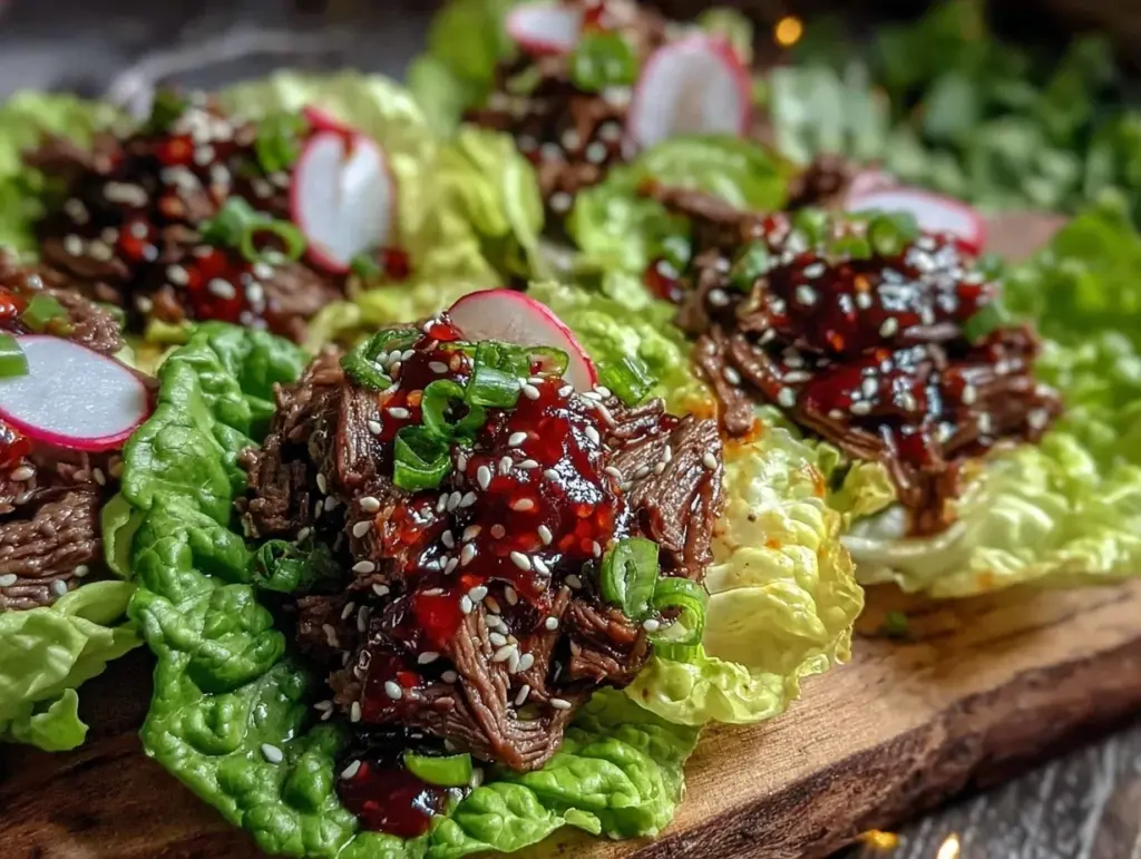 korean bbq bulgogi beef lettuce wraps - featured image