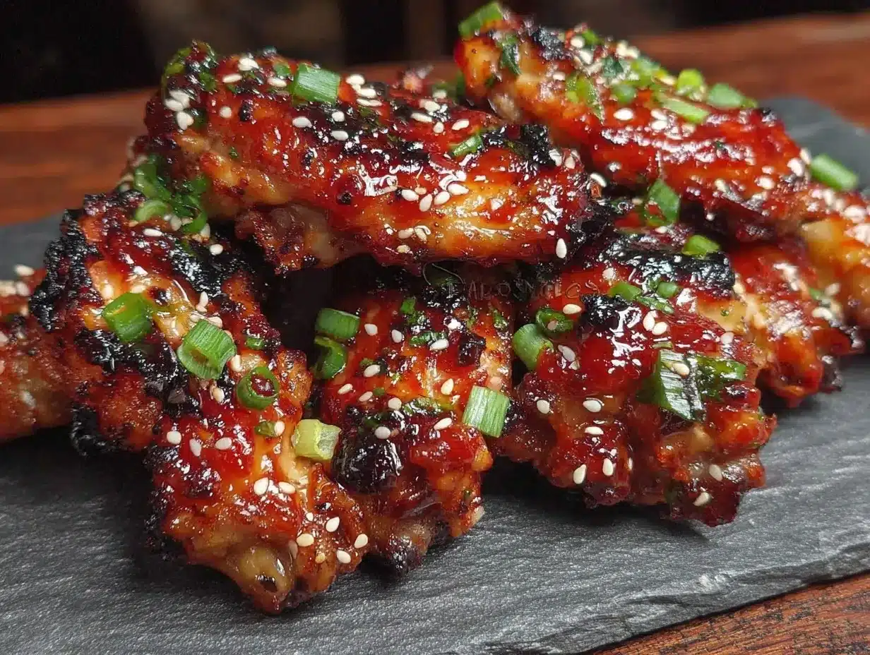 Korean gochujang grilled chicken wings preparation steps