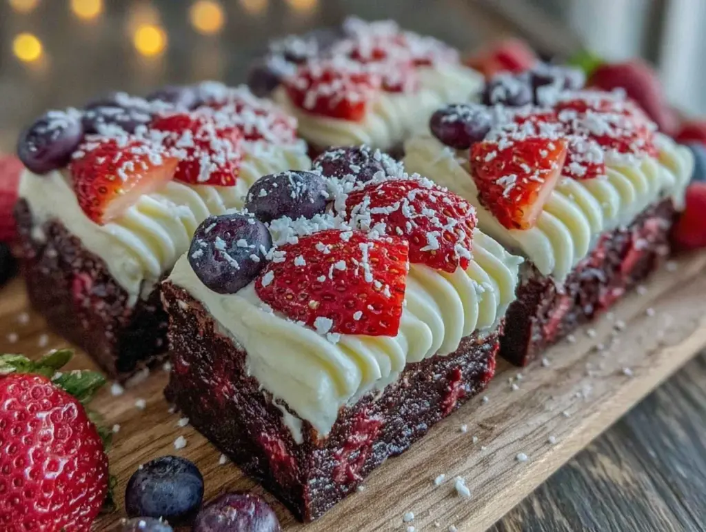 no-bake flag brownie slab - featured image