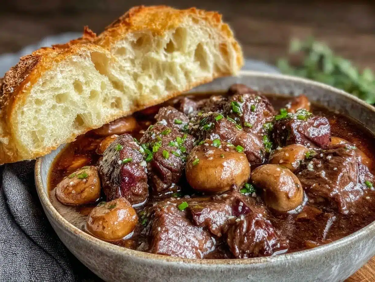 one-pot guinness beef and mushroom stew preparation steps