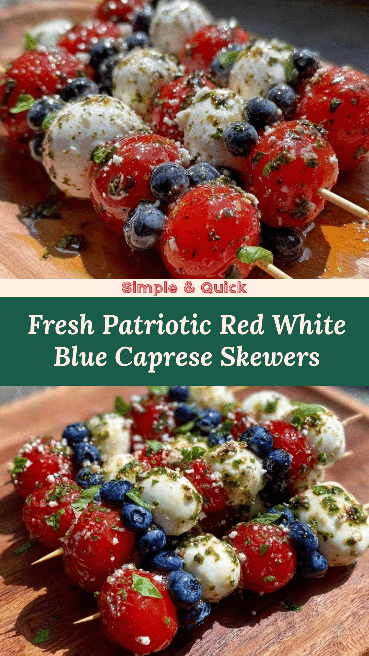 patriotic red white and blue caprese skewers recipe