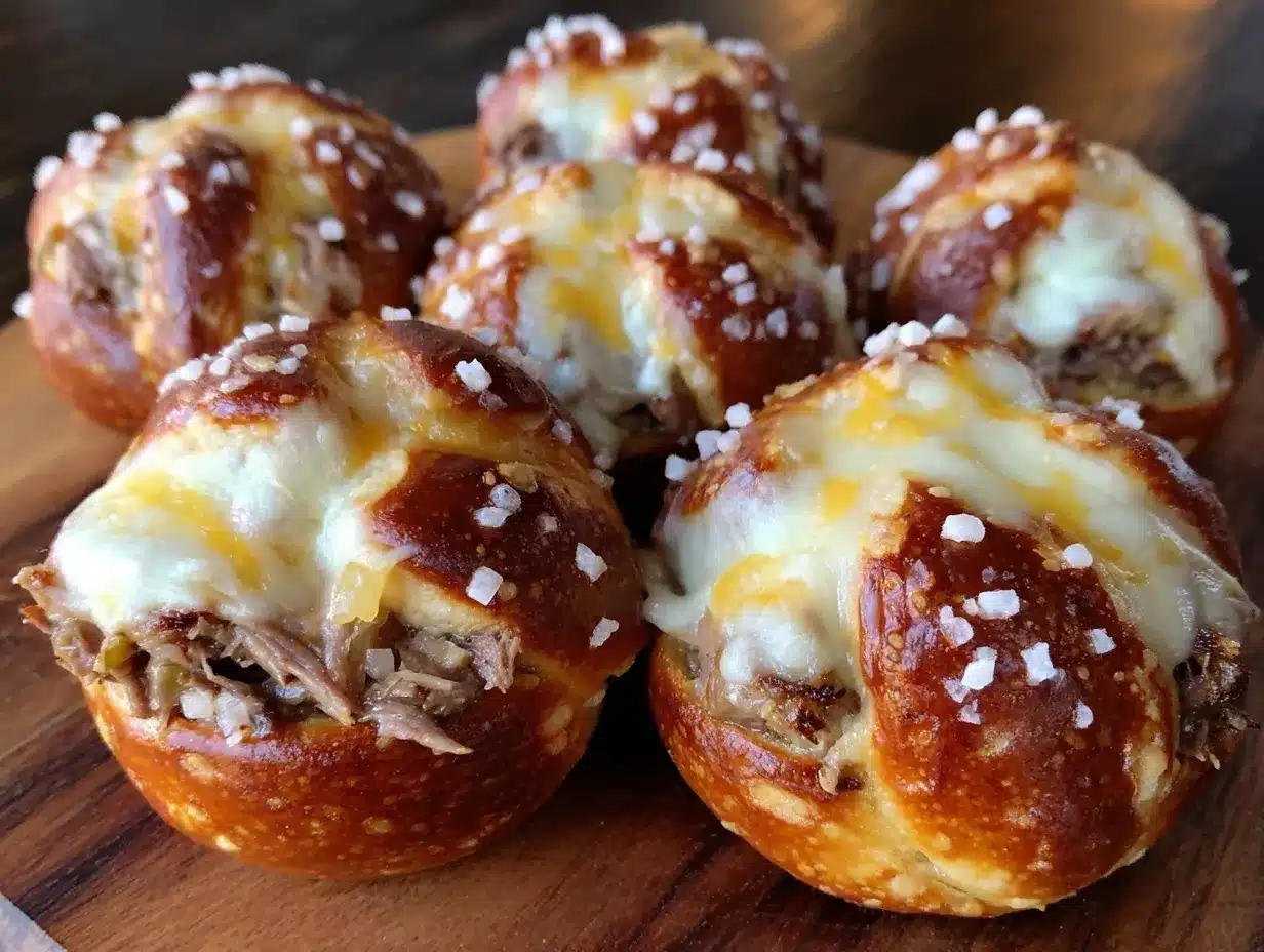 philly cheesesteak stuffed soft pretzel rolls preparation steps